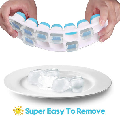 Ice Cube Tray Mold with Lid Silicone Square 14 Cube Easy Release Ice Cube Molds Summer Kitchen Bar DIY Iced Cocktail Freeze Tool