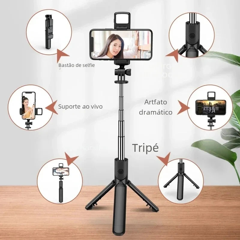 FGCLSY Selfie Stick Tripod with light Extendable Wireless Bluetooth Remote Portable Smartphone Stand Mount For iOS Android Phone