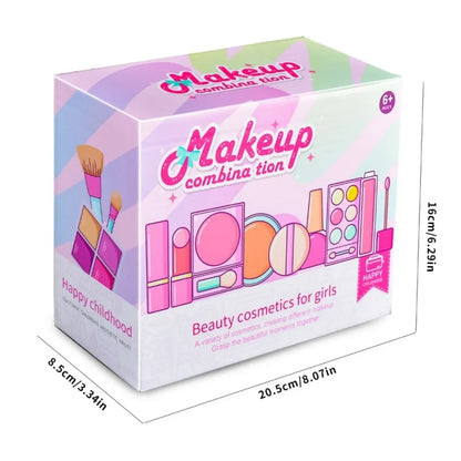 Girl Pink Unicorn Makeup Set with Box - Plastic Cosmetic Set, Non-Edible Toy Beauty Tools, Dress up Travel Bags, Birthday, Christmas, Halloween, Modern Style, Ideal Gift Boxed