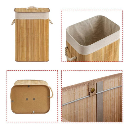 Storage Folding Laundry Basket Organizer Hand-Woven Household Clothes Toys Storage Bucket