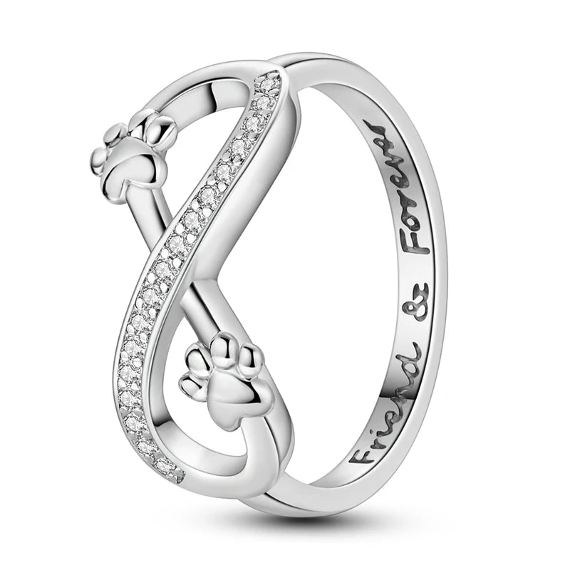 925 Sterling Silver Sparkling Zircon Ring - Classic Stackable Wedding Band for Women