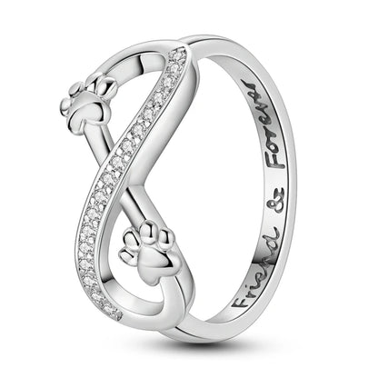 925 Sterling Silver Sparkling Zircon Ring - Classic Stackable Wedding Band for Women