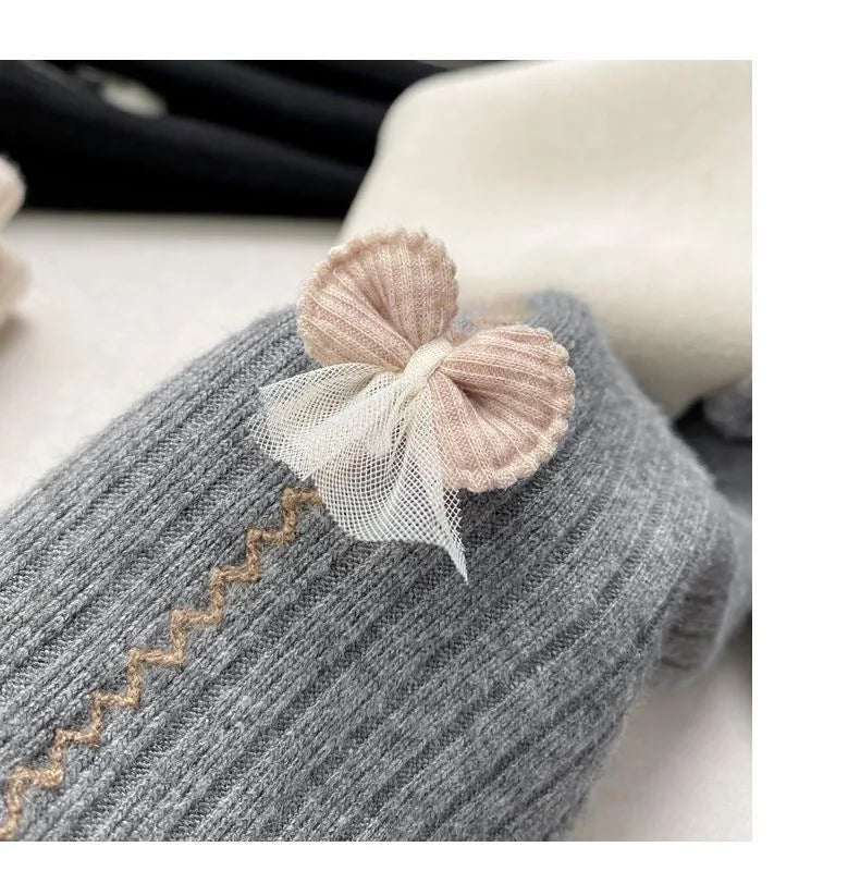 Girls with fleece leggings small children fall and winter thickened one body fleece outside wearing pants baby warm pantyhose