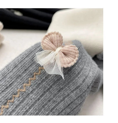 Girls with fleece leggings small children fall and winter thickened one body fleece outside wearing pants baby warm pantyhose