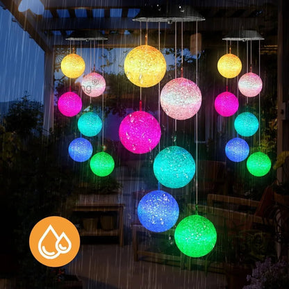 Outdoor Wind Chime Solar Power LED Decorative Light Hanging Colour Changing Lamp