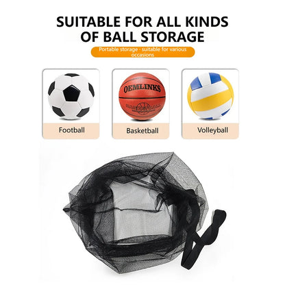 Loogdeel Football Basketball Ball Pack Double Shoulder Storage Pouch Shoulder Net Pocket Bag Training Sports Equipment Bag