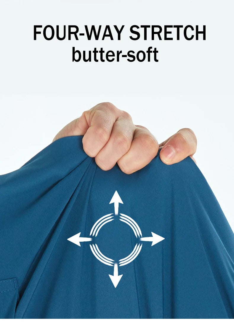 Unisex Medical Uniforms V-neck Top Jogger Pants Scrub Set Stretch Surgical Workwear Dentist Vet Nursing Suit Doctor Outfit S21