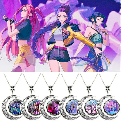 Kpop Demon Party Favors Kpop Keychains Heart Necklace Keychain Gift Kids Birthday Decoration Kpop Keychain for Bags