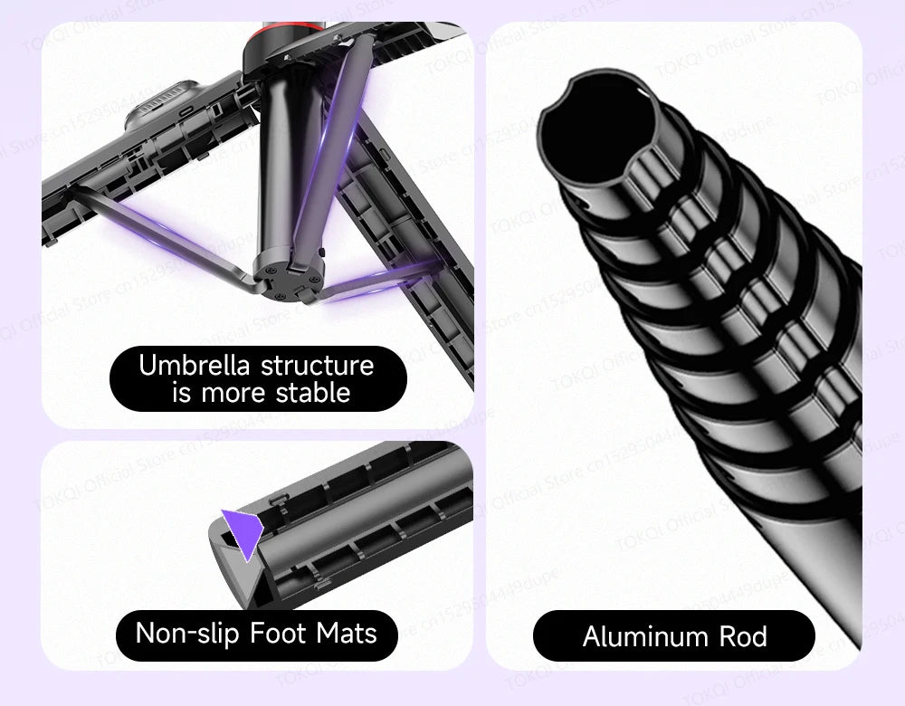 C22 AI Face Tracking Handheld Gimbal Stabiliser 360° Rotation Shoot Selfie Stick Tripod for Mobile Phone, 1/4'' Screw for Camera