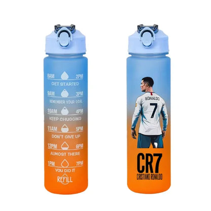 750ml CR7 Sports Water Bottles Anime Football Star Ronaldos Frosted Bottle Outdoor Travel Gym Fitness Jugs Portable Drinking Cup