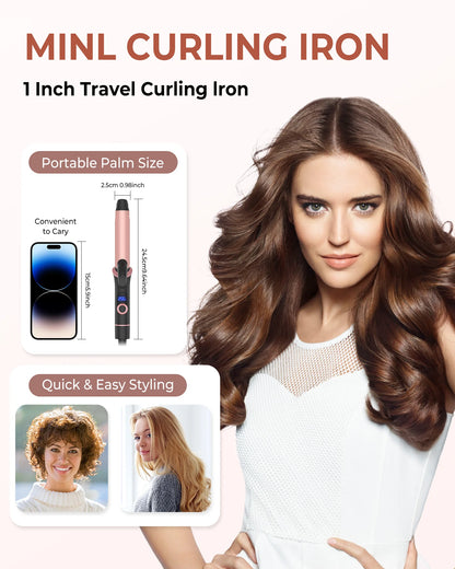 Ceramic Mini Hair Curler 25mm Travel Curling Iron Dual Voltage Curling Wand Small Hair iron Styler Curly Hair Products