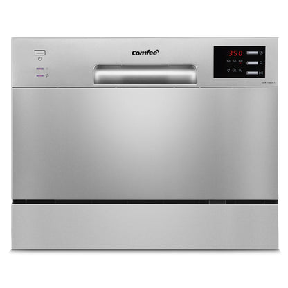 COMFEE 6.5L Freestanding Compact Dishwasher with  LED Display, Decibels 47 Low Noise