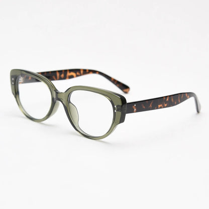 New Fashion Unisex Cat Eye Plain Glasses for Men Women Pc Frame Glasses for Party Eyeglasses Metal Studs Square Frame Eyewear