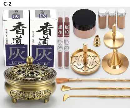 Incense Burner Set Brass Incense Fragrance Making Kit Incense Sealing Mold Incense Holder for Yoga Meditation Home Fragrance