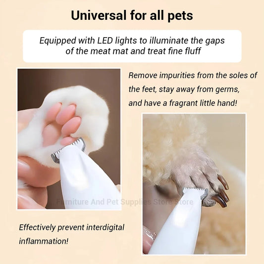 New Dog Paw Trimmer with LED Light Fully Waterproof Pet Hair Trimmer with LED Display Dog Clippers for Grooming 18mm Widen Blade