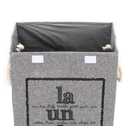 Fabric Foldable Laundry Basket Clothes Storage Bag with Lid