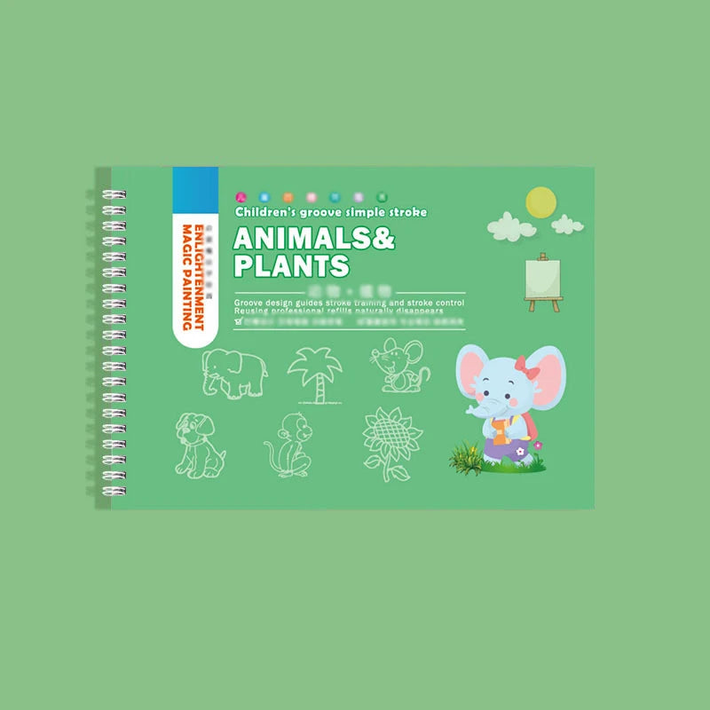 Reusable groove drawing book, develop drawing skills, practice writing, groove drawing book, control pen training calligraphy