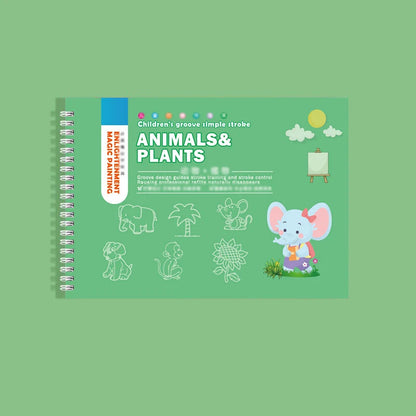 Reusable groove drawing book, develop drawing skills, practice writing, groove drawing book, control pen training calligraphy