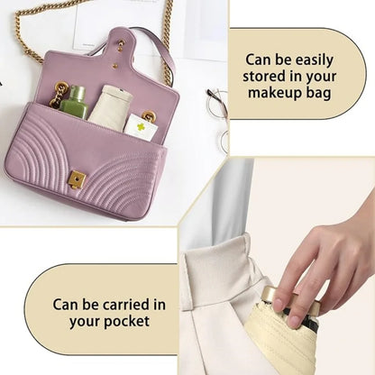 Mini UV Umbrella - Lightweight Folding Parasol Sunny Umbrella ,Reinforced Frame Portable Kids/Ladies' Sunshade Umbrella