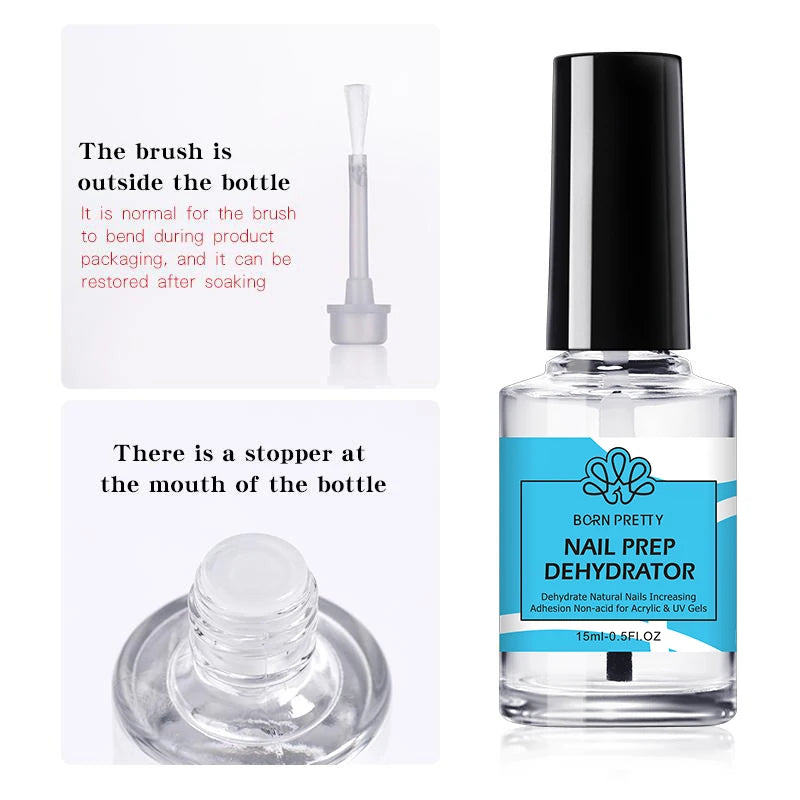 BORN PRETTY 15ml Nail Primer Nail Prep Dehydrate Base Top Coat Gel Nail Polish No Need Of UV LED Lamp Nail Art Varnish Manicure