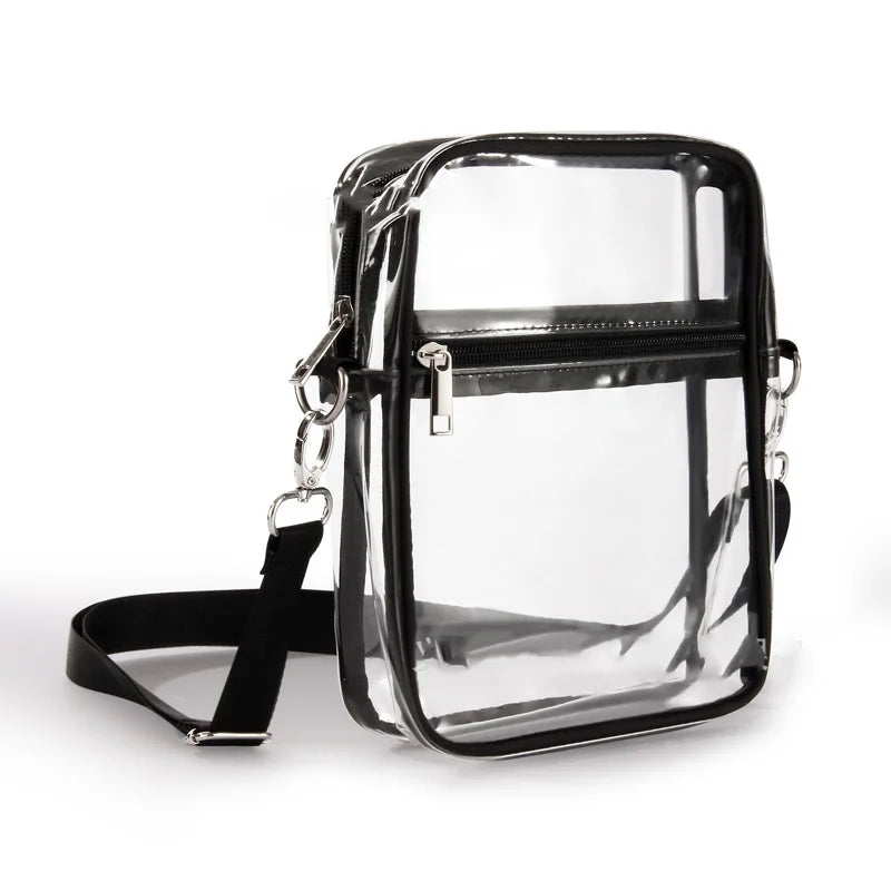 Clear Crossbody Purse Bag,Stadium Approved with Front Pocket for Concerts Sports Festivals Holiday Beach Waterproof Bag