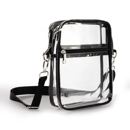 Clear Crossbody Purse Bag,Stadium Approved with Front Pocket for Concerts Sports Festivals Holiday Beach Waterproof Bag