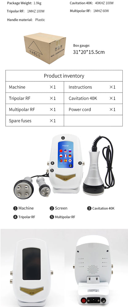 2022 Hot Selling 40K Ultrasonic Cavitation Body Facial Radiofrequency Massage Weight Loss Machine Body Shaping Slimming Fat Burn