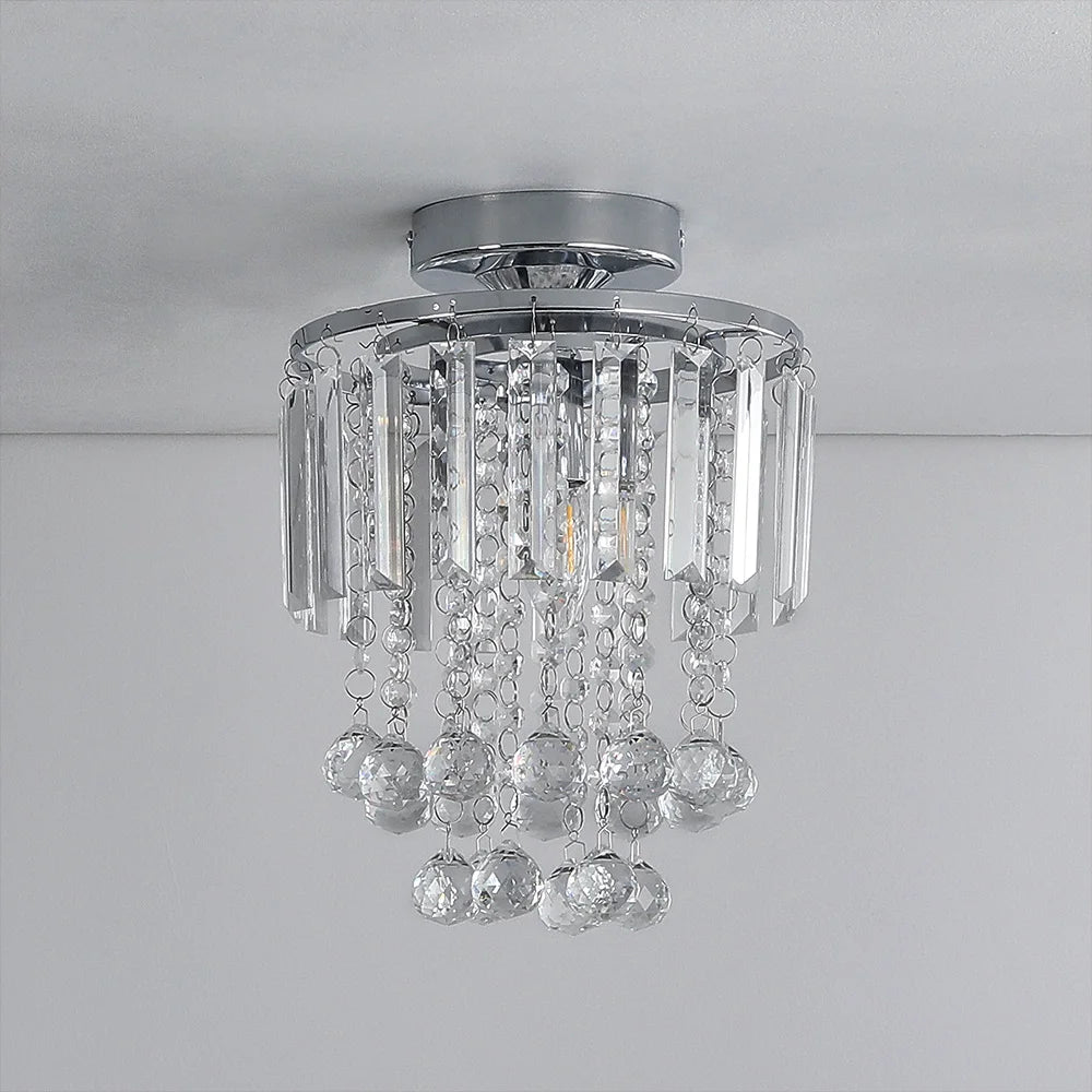 KOMORE Crystal Mount Ceiling Light 23cm /25cm / 30cm Dia for Living Room, Bedroom, Kitchen