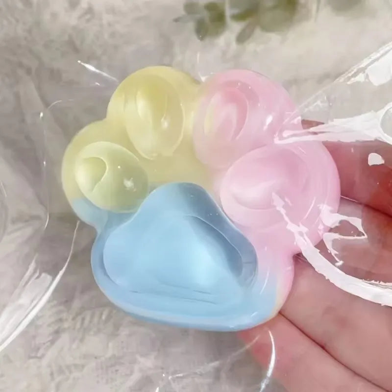 1PC Dark Starry Sky Cat Claw Squishy Fidget Toys Soft Cute Cat Paw Slow Rebound Pinch Decompression Toy for Kids Christmas Gifts