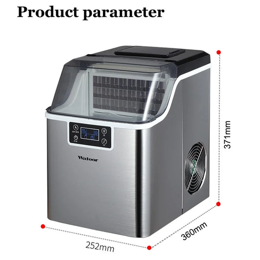 Electric Ice Maker 30KG 24H Bullet Cylindrical Home Ice Cube Making Machine Countertop For Commercial Small Milk Tea Shop