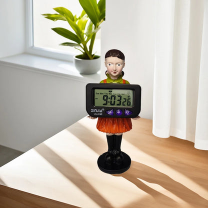 Korean Movie Resin Doll Game Accessories Digital Clock Desktop Decoration Bedroom Electronic Alarm Clock for TV Drama Fans