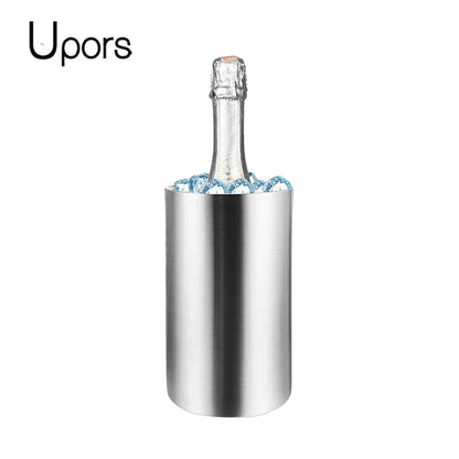 UPORS Stainless Steel Wine Cooler Bucket - Double Wall Ice Bucket for Wine Champagne Beer | Home Bar