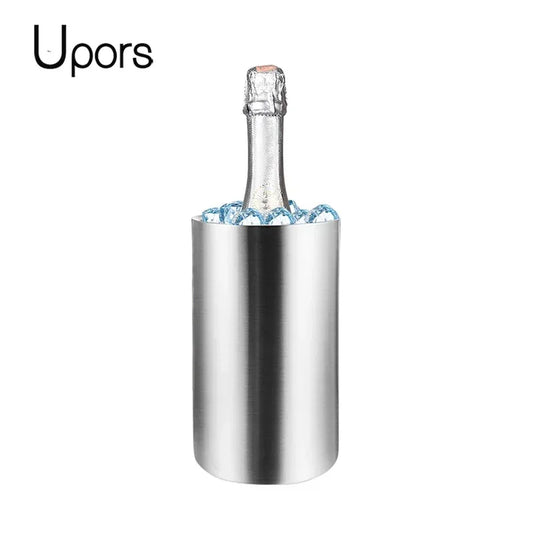 UPORS Stainless Steel Wine Cooler Bucket - Double Wall Ice Bucket for Wine Champagne Beer | Home Bar