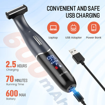 Sejoy 6 In 1 Body Hair Trimmer Kit Electric Beard Shaver Men&Women Nose Hair Trimmer Eyebrow Razor Portable Body Shaver IPX5