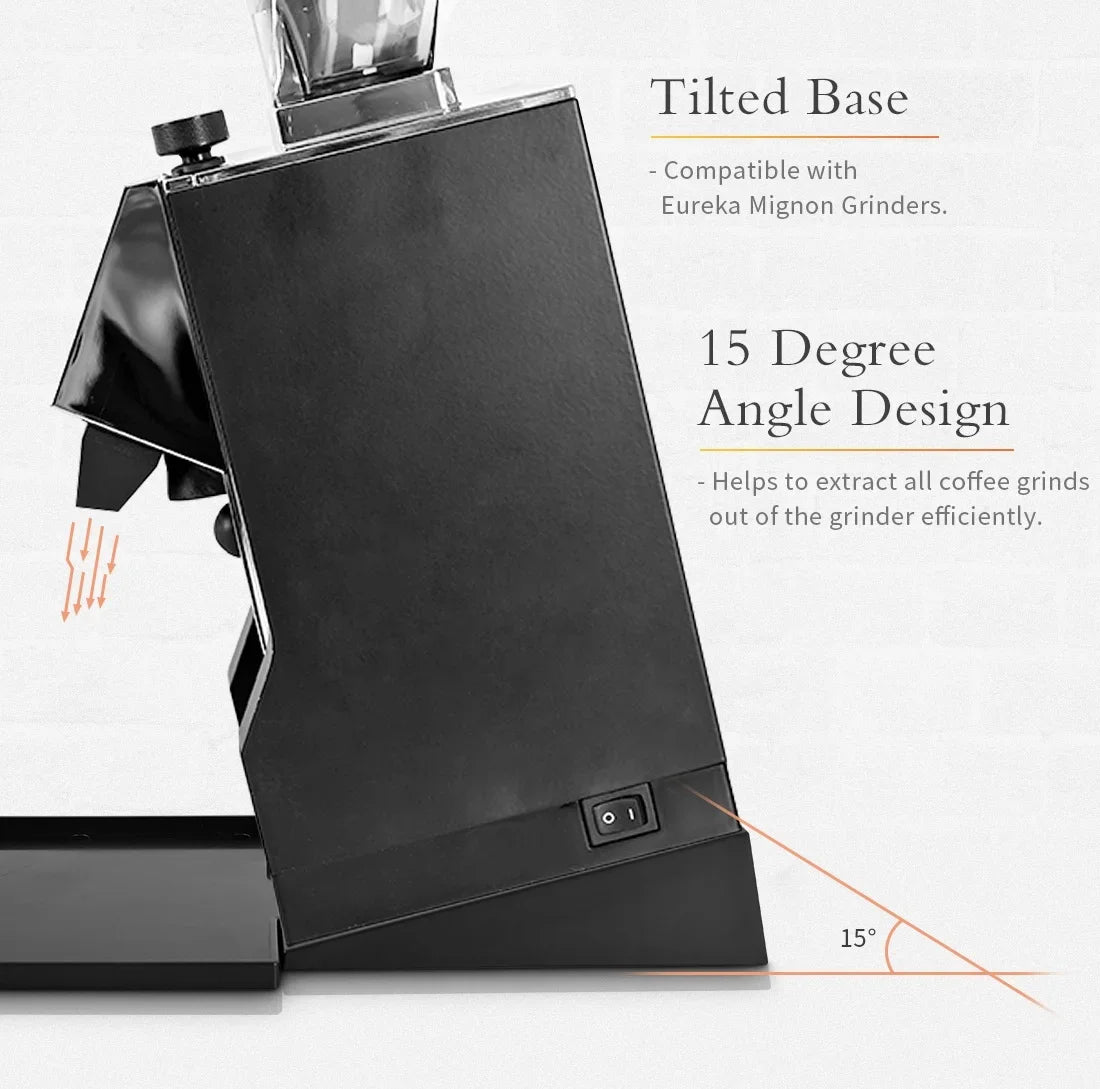 Inclined Bracket with Tray Compatible Eureka Mignon Grinder Durable Tilt Angle Base and Drip Tray Espresso Grinder Accessories