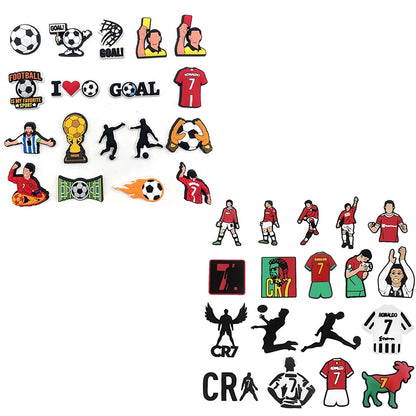 Football Star 1-18pcs/set of Cristiano Ronaldo Xmas Cartoon Shoes Charming Decorative Accessories Children's Favorite Gifts