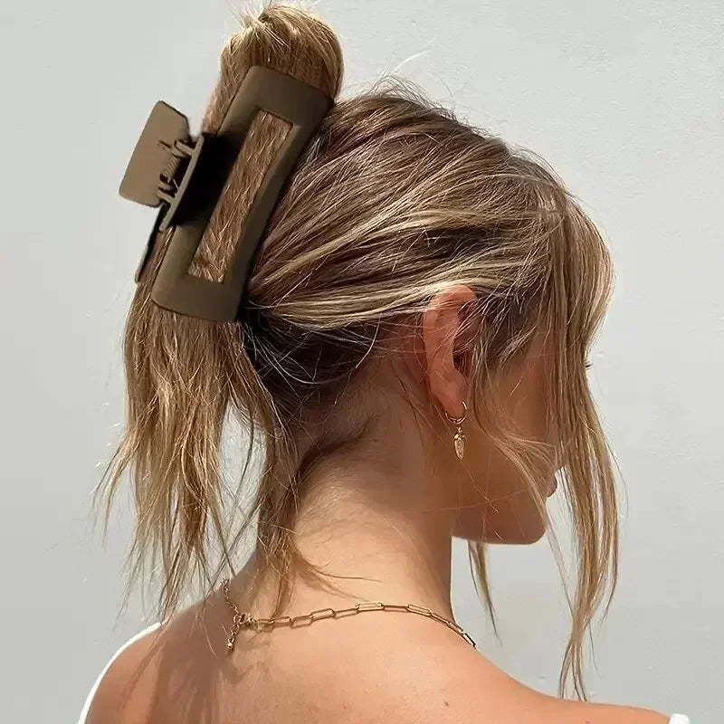 ‌4pcs Shark Jaw Hair Claw Clips | Extra-Large Non-Slip Hold for Thick Hair | Solid Color Hair Accessories Set, Ponytail Tools