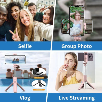 Wireless Selfie Stick Tripod with Detachable Remote for iPhone TikTok Live Streaming