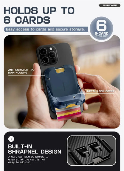 SUPCASE Magnetic Wallet Phone Stand Card Holder for iPhone 16/15/14/13 Series Strong Magnetic Lock Wallet with Stand