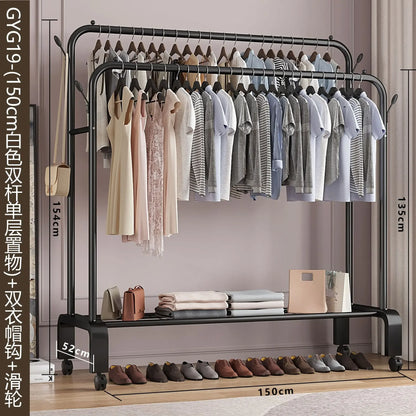 Standgarderobe Mäntel Seite Kinderzimmer Rack Wohnmöbel Garderobenständer Bodenständer Kleiderwand Kleiderbügel Kleiderbügel