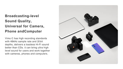 Comica Vimo C 2.4G Mini Wireless Lapel Microphone with Charging Case, for Smartphone Camera Podcast Interview YouTube Facebook