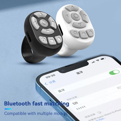 Multi-function Bluetooth Ring Remote Control Portable Fingertip Selfie Video Controller Automatic Page Turner Browsing For Phone