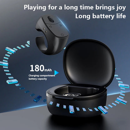 Remote Control Wireless Bluetooth Roller Fingertip Ring  portable Mobile Selfie Mice Video Automatic Page Turner Browsing Ring