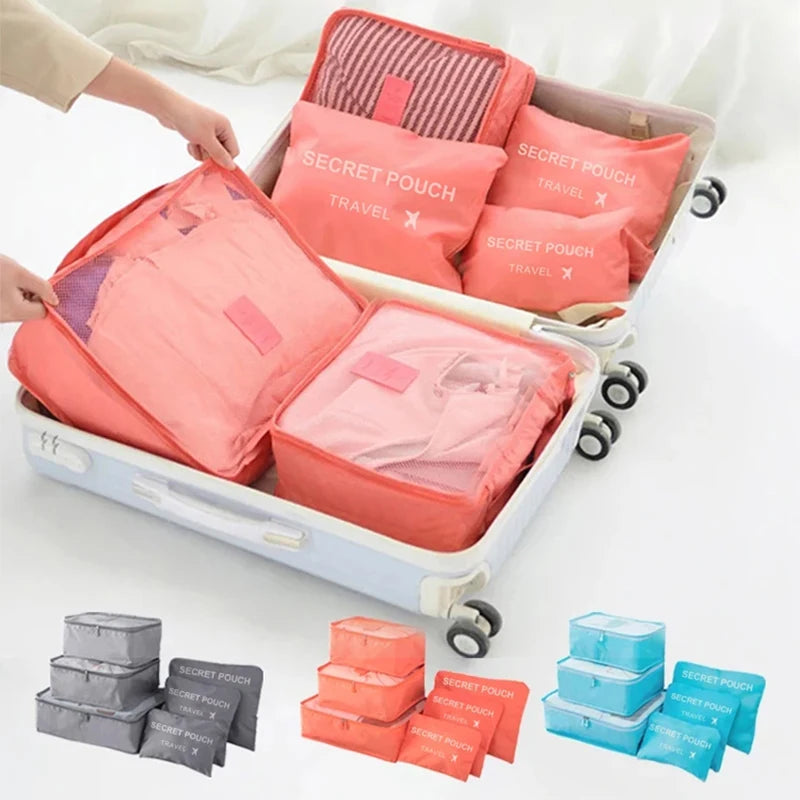Premium 6-Piece Travel Luggage Organizer Set - Lightweight Packing Cubes for Suitcase Organization