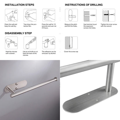 Adhesive Toilet Roll Paper Holder Organizer Wall Mount Storage Stand Kitchen Bathroom No Drill Tissue Towel Dispenser Stainless