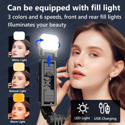 TOKQI-L21 Selfie Stick Telescopic Travel Handheld Tripod Portable Phone Stand for Cell Phone Live Streaming TikTok Recording