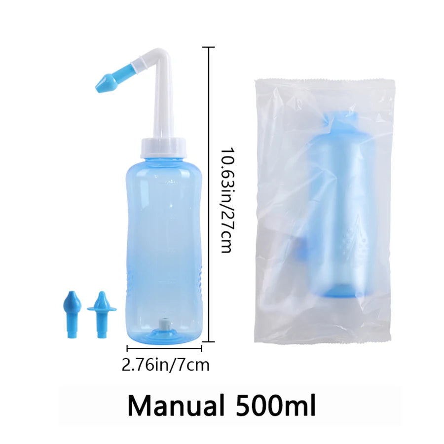 Nose Wash Cleaner Nasal Irrigator Rinse Bottle Nose Protector Avoid Allergic Rhinitis Adults Children Neti Pot 300ML 500ML
