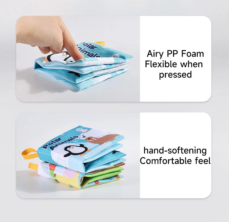 Children Early Educational Toys Rustle Sound Soft Cloth Book Fruits Animal Numbers Food Means of Transportation Cognition Toys