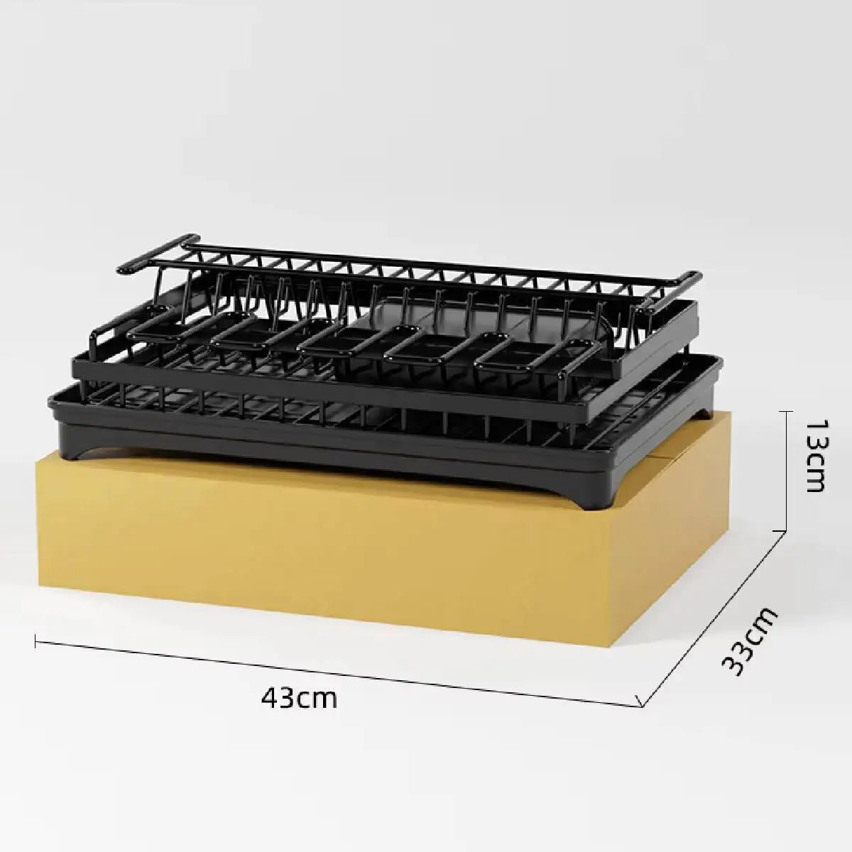 2 Tier Kitchen Sink Dish Drainer Rack With Drip Tray Cutlery Holder Plate Rack**