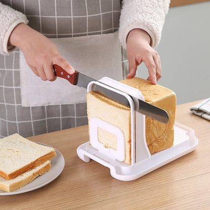 Toast Bread Slicer Stand Adjustable Plastic Bread Cutting Tools DIY Foldable Toast Loaf Slicing Machine Kitchen Bread Gadgets